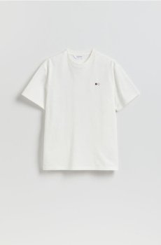 Reserved - Комфортна футболка з принтом на спині - нюдовий - 982HL-02X