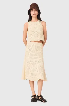 Жіноча бежева спідниця з візерунком Бежевый 38 MAJE MFPJU01610_Beige