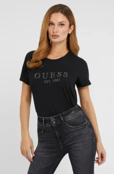 Женская черная футболка Черный XS Guess W3GI76.K8G01;JBLK
