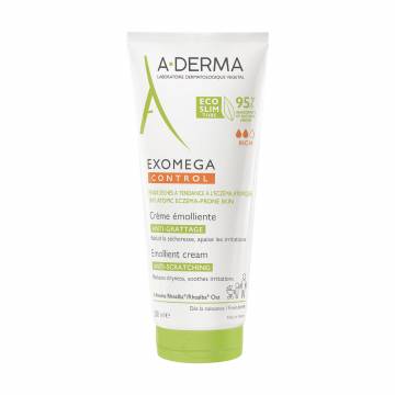 Смягчающий крем для тела A-Derma Exomega Control Emollient Cream Anti-Scratching, 200 мл Смягчающий крем для тела A-Derma Exomega Control Emollient Cream Anti-Scratching, 200 мл
