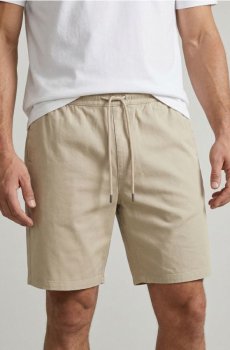 Шорти-джогери з тканини з додаванням бавовни - бежевий