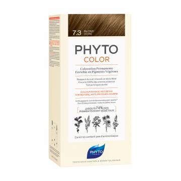 Безаммиачная крем-краска для волос Phyto PhytoColor Coloration Permanente 7.3 Золотисто-русый, 112 мл Безаммиачная крем-краска для волос Phyto PhytoColor Coloration Permanente 7.3 Золотисто-русый, 112 мл