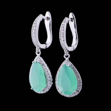 Серебряные серьги с фианитами 121912 Серебряные серьги с фианитами 121912