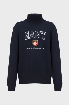 Мужской темно-синий свитер GANT GRAPHIC TURTLENECK Синий XL Gant 8030224