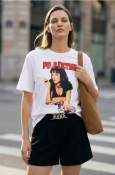 Бавовняна футболка з принтом Pulp Fiction - білий