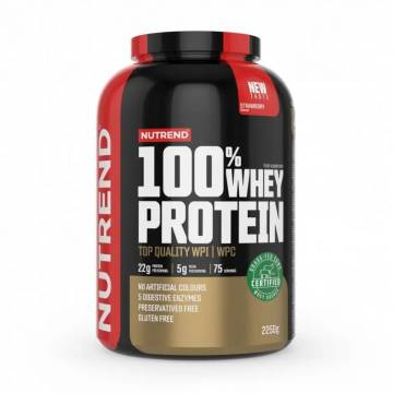 Протеин Nutrend 100% Whey Protein со вкусом клубники, в порошке, 2.25 кг