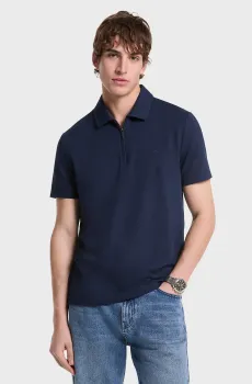 Мужское темно-синее поло SLEEK PIQUE SS ZIP POLO Синий L Michael Kors CS552HOHFK