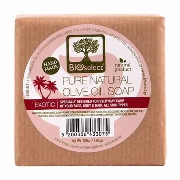 Натуральное мыло с оливковым маслом для лица, тела и волос BIOselect Olive Oil Soap Exotic, 200 г Натуральное мыло с оливковым маслом для лица, тела и волос BIOselect Olive Oil Soap Exotic, 200 г