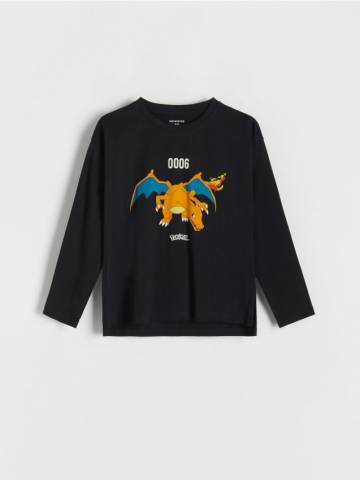 Reserved - Лонгслів oversize Pokémon - чорний - 0139W-99X Reserved - Лонгслів oversize Pokémon - чорний - 0139W-99X