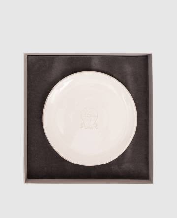 Бежевое керамическое блюдце Tradition с логотипом