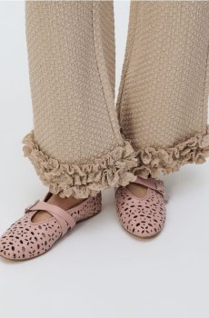 Reserved - Шкіряні балетки з ремінцями - рожевий - 147CQ-30X