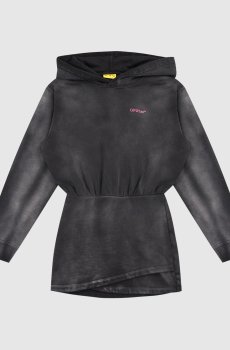 Детское серое платье мини с эффектом потертости