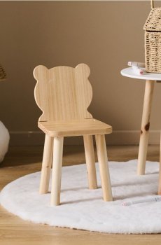 Крісло з спинкою у вигляді ведмедика - бежевий