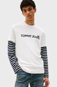 Мужская белая футболка REG BADGE PLAY Белый M Tommy Jeans DM0DM21585