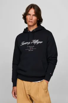 Мужское темно-синее худи SCRIPT LOGO Синий L Tommy Hilfiger MW0MW33631