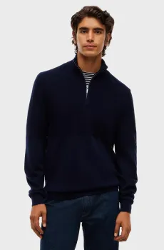 Мужская темно-синяя шерстяная кофта ny performance mock neck Синий M Tommy Hilfiger MW0MW44677