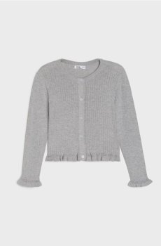 Джемпер з трикотажу в рубчик - сірий