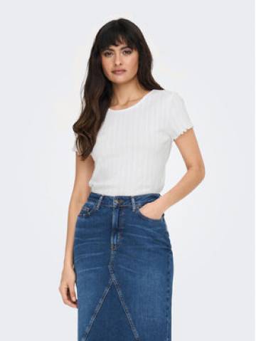 ONLY Футболка Carlotta 15256154 Білий Tight Fit ONLY Футболка Carlotta 15256154 Білий Tight Fit