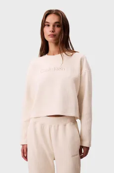 Женский белый свитшот LS QUILTED Белый M Calvin Klein LV00QS7541
