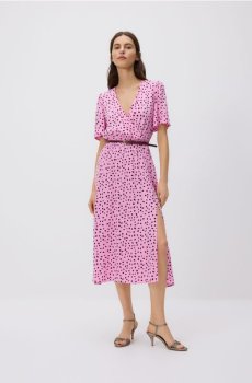 Reserved - Сукня з ланцюжком на поясі - рожевий - 350HK-30X