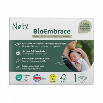 Подгузники ECO by Naty BioEmbrace размер 1 (2-5 кг), 25 шт Подгузники ECO by Naty BioEmbrace размер 1 (2-5 кг), 25 шт