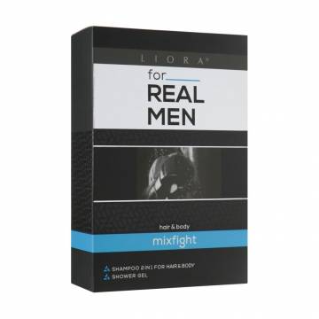 Косметический набор мужской Liora For Real Men Mixfight (гель для душа, 250 мл + шампунь для волос и тела, 250 мл) Косметический набор мужской Liora For Real Men Mixfight (гель для душа, 250 мл + шампунь для волос и тела, 250 мл)