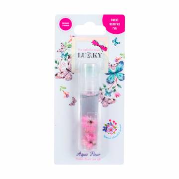Масло-блеск для губ Lukky Aqua Fleur в ролике, с розовыми цветами, 7.5 мл Масло-блеск для губ Lukky Aqua Fleur в ролике, с розовыми цветами, 7.5 мл