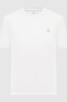 Белая футболка с вышивкой эмблемы