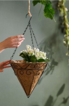 Підвісний горщик з корковою вставкою - коричневий