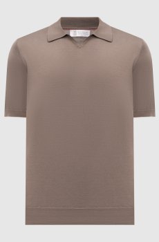 Коричневое поло из хлопка