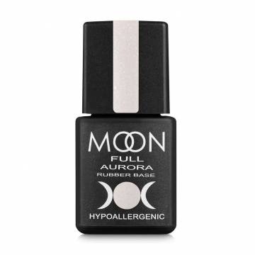 Каучуковая база для гель-лака Moon Full Aurora Rubber Base 2002 Натуральный с мелким шиммером, 8 мл Каучуковая база для гель-лака Moon Full Aurora Rubber Base 2002 Натуральный с мелким шиммером, 8 мл