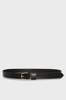Женский черный кожаный ремень METAL LOOP ROUND BUCKLE 25MM Черный 80 Calvin Klein LV04F7039G
