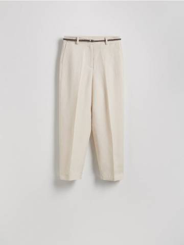 Reserved - Штани зі стрілками з додаванням льону - бежевий - YH564-08X