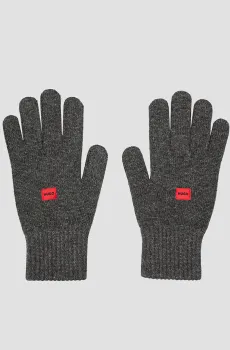 Мужские серые шерстяные перчатки Серый ONESIZE HUGO 50503344;023