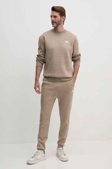 Спортивные штаны Alpha Industries цвет бежевый однотонные Спортивные штаны Alpha Industries цвет бежевый однотонные