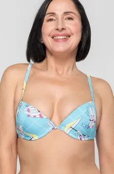 Женский голубой лиф от купальника с узором 102К Голубой 70C brabrabra SO205102