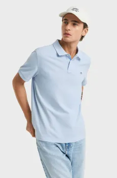 Мужское голубое поло REG SHIELD SS PIQUE Голубой XL Gant 2210