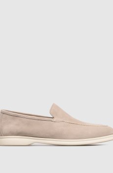 Бежевые замшевые лоферы