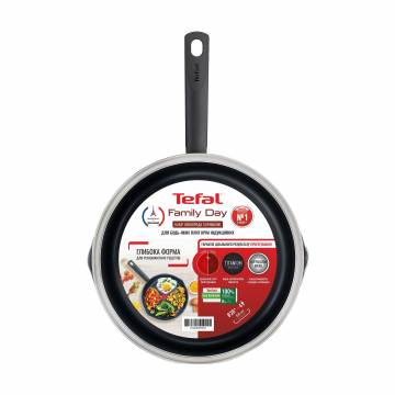 Сковорода Tefal Family Day черная, с крышкой, 26 см (B5660553UA)