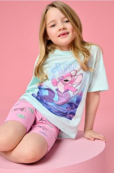 Бавовняна футболка з принтом Stitch - різнобарвний