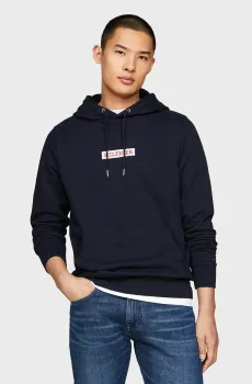 Мужское темно-синее худи MONOTYPE BOX Синий S Tommy Hilfiger MW0MW34379