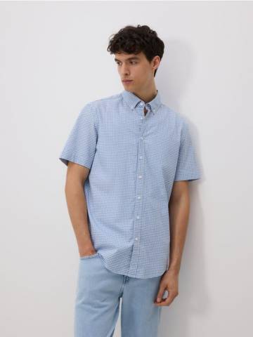 Reserved - Картата сорочка regular fit - світло-блакитний - 037EH-50P Reserved - Картата сорочка regular fit - світло-блакитний - 037EH-50P