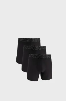 Мужские черные боксеры (3 шт) UA PERFORMANCE TECH MESH 6 IN Черный 3XL Under Armour 1383884-001