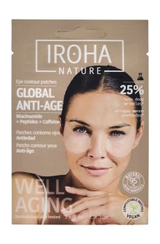 Патчи для кожи вокруг глаз Iroha Nature Global Anti Age Eye Contour Patches с ниацинамидом, 1 пара