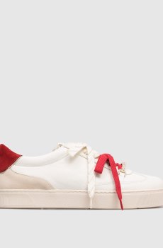 Белые кожаные кроссовки COLTON с логотипом