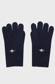 Мужские темно-синие шерстяные перчатки SHIELD WOOL GLOVES Синий ONESIZE Gant 9930003
