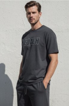 Піжамний комплект із двох предметів із написом Coach - темно-сірий