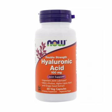 Гиалуроновая кислота NOW foods Double Strength Hyaluronic Acid 100 мг, 60 капсул Гиалуроновая кислота NOW foods Double Strength Hyaluronic Acid 100 мг, 60 капсул