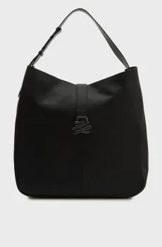 Женская черная кожаная сумка AUTOGRAPH Черный ONESIZE Karl Lagerfeld B2W30263