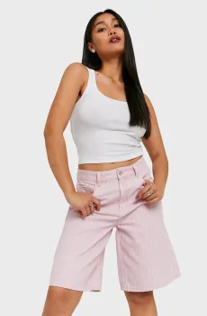 Женские розовые джинсовые шорты в полоску Розовый 40 Tally Weijl SSHCOJORDA